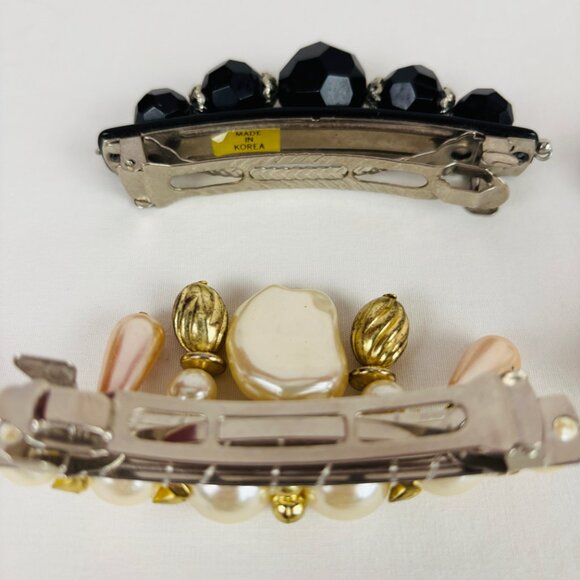 Lot of 12 Vintage Barrettes France Korea US Retro Tortoise Shell Beads main image 7